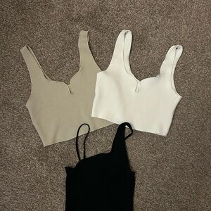 Zara Women's Tank Tops - Cream, White, and Black
